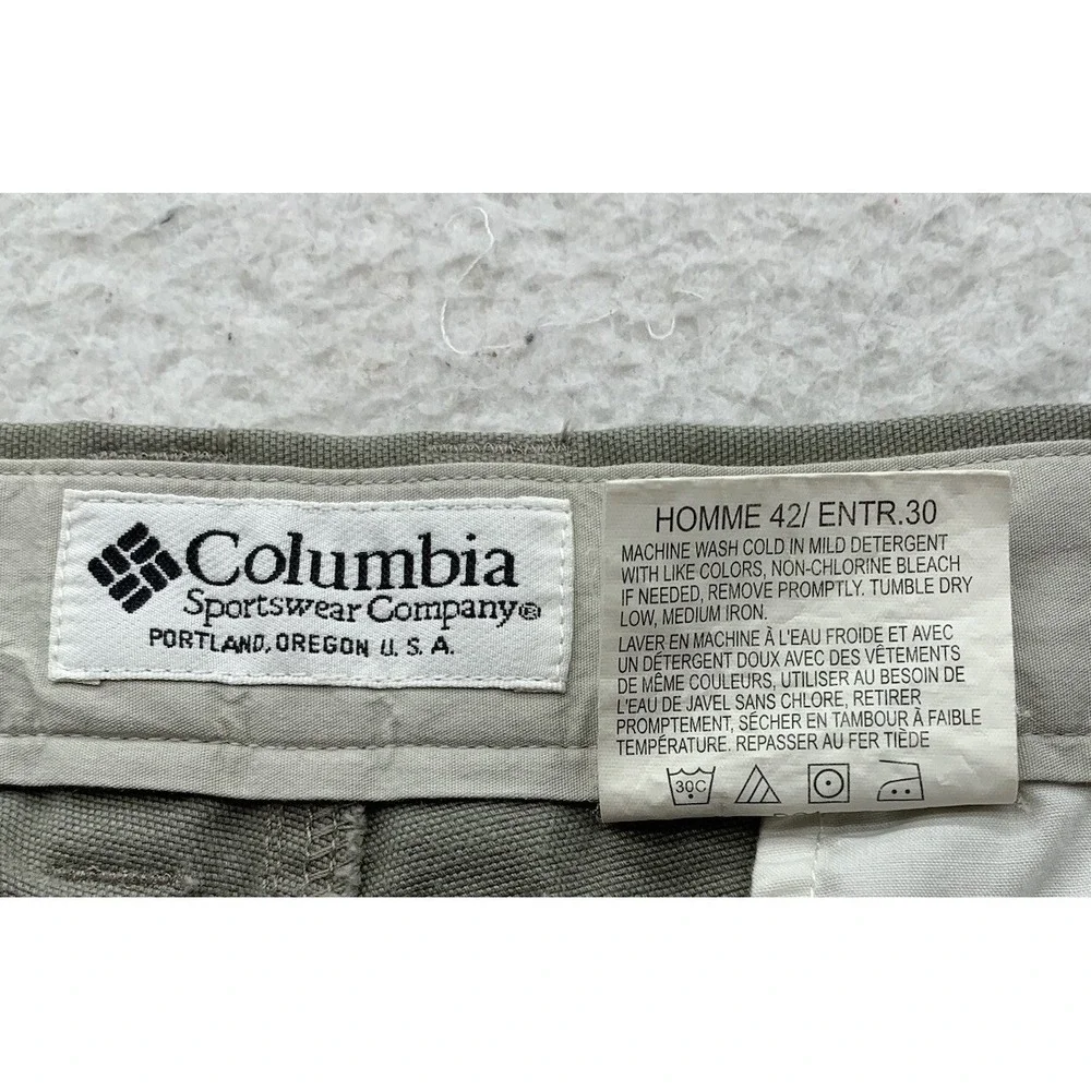 VTG Columbia ROC Cargo Pants Mens‎ 41x30 (Tag 42x30) Wide Leg Zip Pocket Hiking